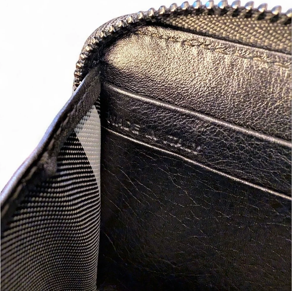 Burberry Metallic Knot Leather Small Zip Wallet